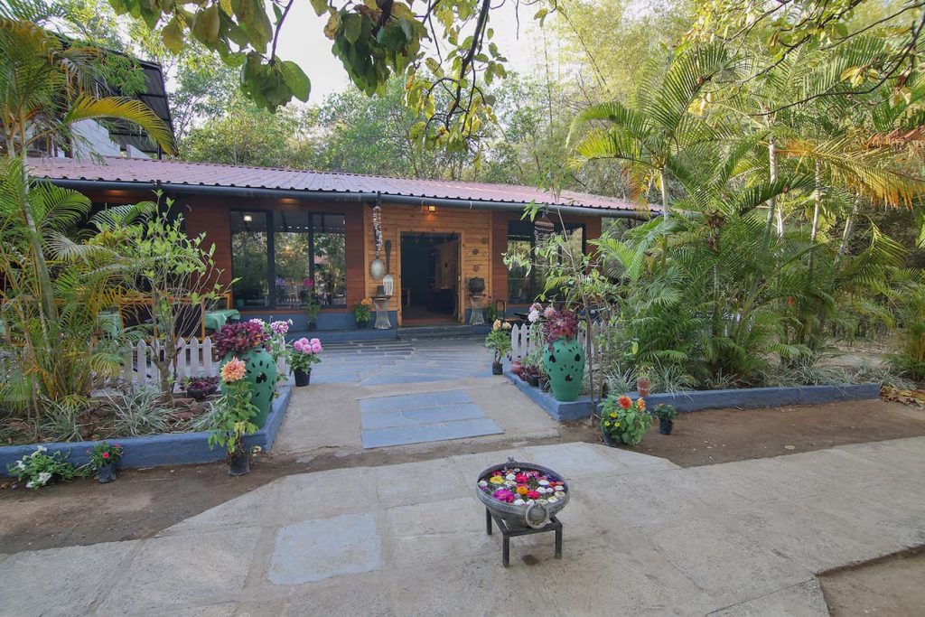 “Beautiful jungle resort with garden and flowers near Kanha National Park"